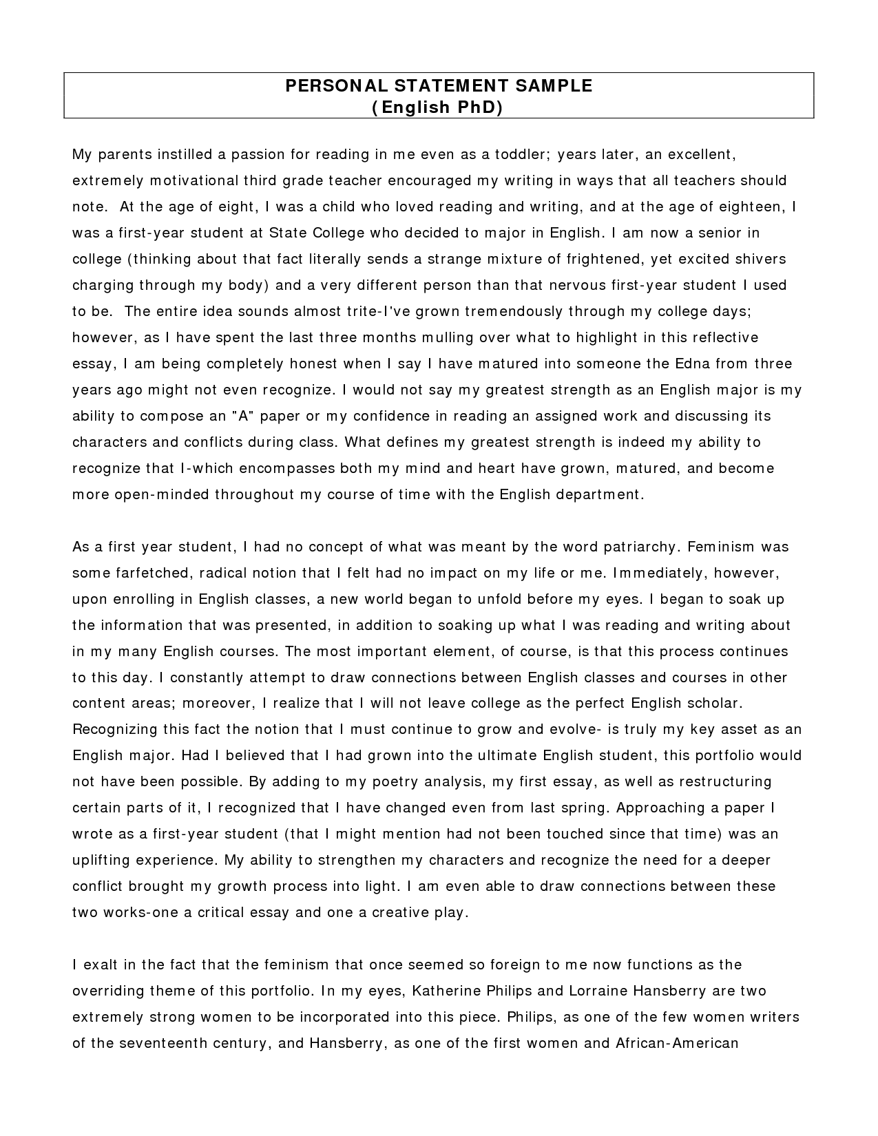 Correct Postgraduate Personal Statement Structure